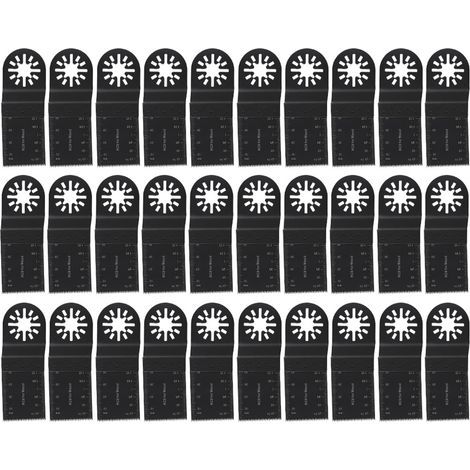 GARRYFIZH Lames de scie oscillantes noires en acier à haute teneur en carbone, résistantes à l'usure, lot de 30, pour la coupe du bois et des métaux tendres.