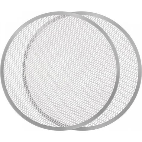 (Set di 2) Teglia per pizza grande da 40 cm, perforata - Teglia professionale per forno per una cottura rapida e uniforme - Lega di alluminio senza saldature - Antiaderente, resistente alla ruggine, s (1/4)