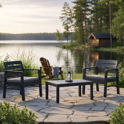 Garten-Lounge-Set - Outdoor-Sofa in Anthrazit (1/4)