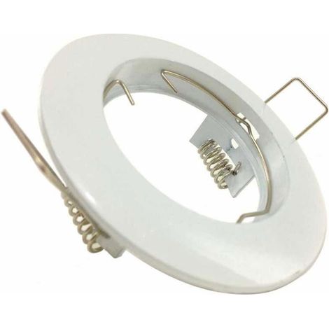 Support Spot Encastrable GU10 Rond en Acier - Unité / Blanc - SILUMEN (1/5)