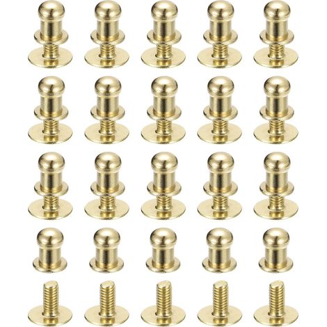 Clou à Tête Sphérique Avec Rivets à Visser 5mm Doré Clair 20pcs (1/5)