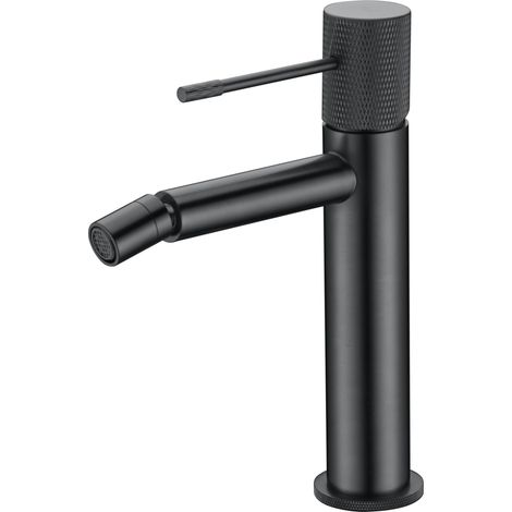 IMEX Ottone Black Gun Metal Bidet-Einhandmischer mit 26 mm Keramikkartusche und 2 flexiblen Anschlüssen – Serie LINE BDD038-2BGM