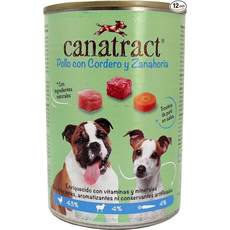 Lot de 12 aliments humides pour chien Pâté de poulet avec agneau et carotte 400 g Aliment complet pour animaux de compagnie (1/5)