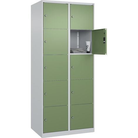C+P, Vestiaire à 5 casiers Classic PLUS, 2 compartiments, gris