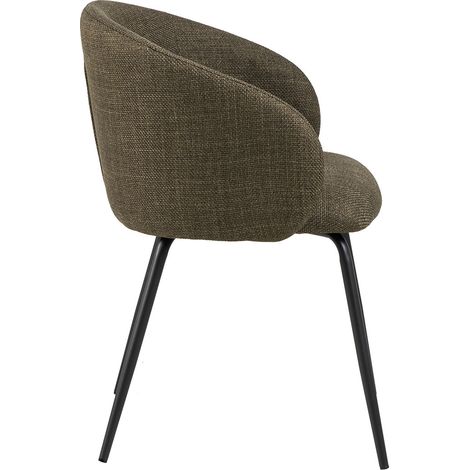 Eleanor chaise de salle à manger avec accoudoirs tissu vert. (1/5)