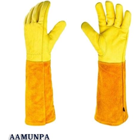 Gants de jardinage résistants aux coupures et épines - Paire Protection pour les Cuir (1/5)