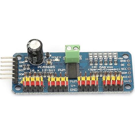 PCA9685 16-Kanal 12-Bit PWM Servo Shield Motortreiber I2C-Modul 401000Hz 5V