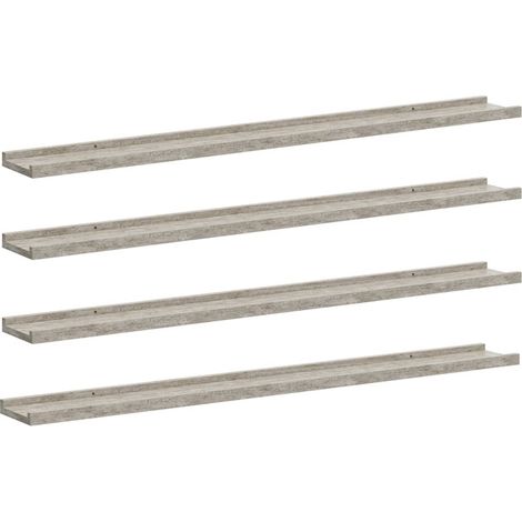 Maison Exclusive - Wandregale 4 Stk. Betongrau 100x9x3 cm