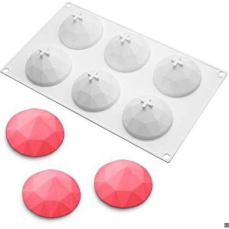 Moule À Gâteau - Silicone Alimentaire - 6 Empreintes Diamants Pointus - Pour Mousse Et Desserts Individuels - 1 Pièce