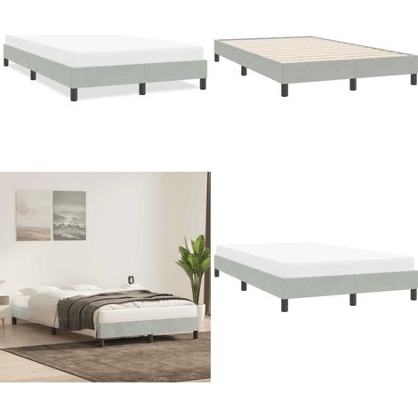 vidaXL Bettgestell ohne Matratze Hellgrau 120x220 cm Samt (1/5)