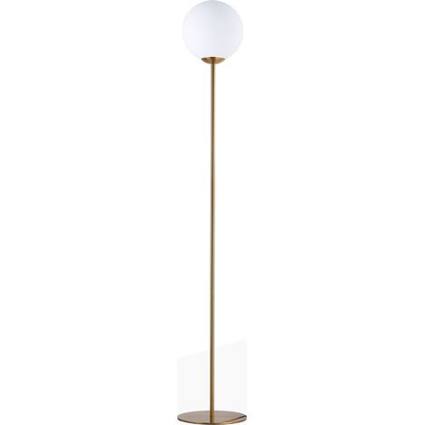 Barcelona Led – Lampadaire LED en aluminium doré avec abat-jour en verre opale – Hauteur 153 cm – Compatible E27 jusqu'à 40W – IP20 pour intérieur (1/7)