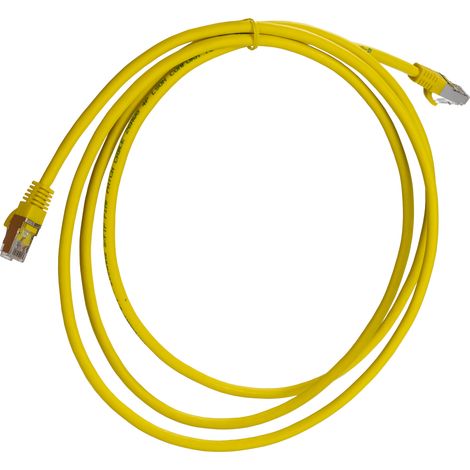 Câble cat 8 catégorie 8 S/FTP RS PRO, Jaune, 2m LSZH Avec connecteur Droit LSZH ( Prix pour 1 )