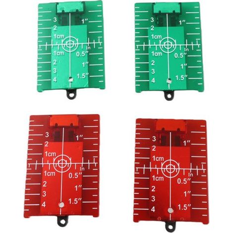 BelleRise - 4pcs plaques cibles laser – 10×7 cm – Réfléchissantes magnétiques – pour nivellement et chantier (1/5)