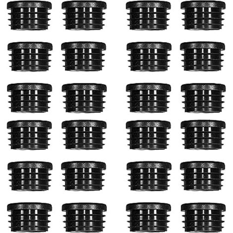 Nervurés Bouchon Rond en Plastique Embout à lamelles pour tubes,Capuchon pour Pied de Chaisse/Meuble/Trampoline/Armoire/étagère/Chaise etc-27mm24pcs (1/5)