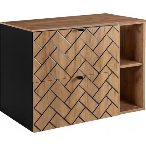 Rodan Waschbeckenunterschrank 80 cm, Braun Matt, 46 x 80 x 62,3 cm, mit Waschtischplatte und Badregal, feuchtraumgeeignet, Badmöbel