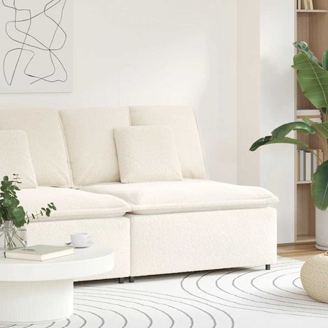 Modulares Sofa Mittelmodul mit Kissen Creme 100 cm vidaXL (1/5)