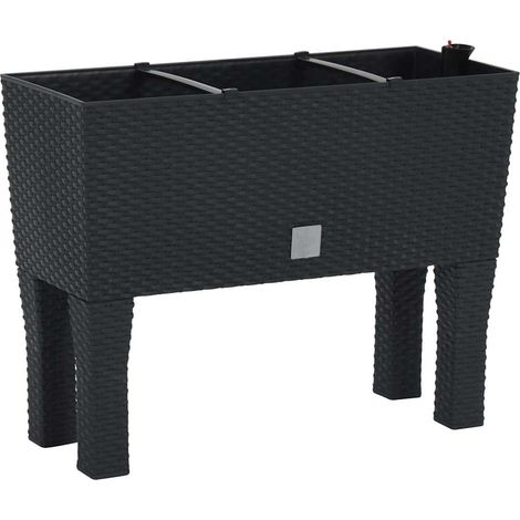 Maison Exclusive - Fioriera Rialzata da Giardino Antracite 60x25x46cm in Rattan PP (1/5)