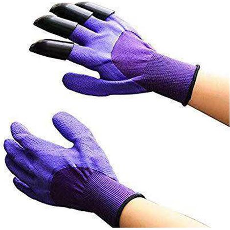Gants de jardinage Gants de jardinage de jardin en plastique ABS creuser la plantation 4 griffes accessoires de travail de jardin for creuser la plantation Gants de jardinage ( Color : Purple , Size : (1/5)