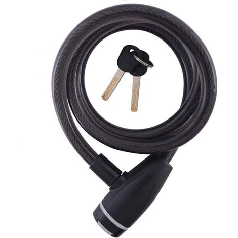 Lucchetto a cavo per moto scooter bicicletta rivestito in vinile 2 chiavi 65 cm