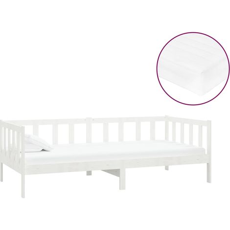 Maison Exclusive - Sofá cama con colchón madera de pino maciza bl