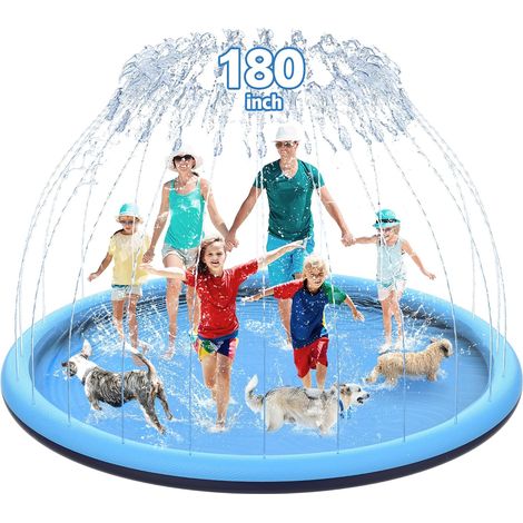450cm Anti Slip Splash Mat for Kids and Dogs Thick Sprinkler Water Toys Summer Outdoor Paddling Pool Extra Large Kids (1/5)