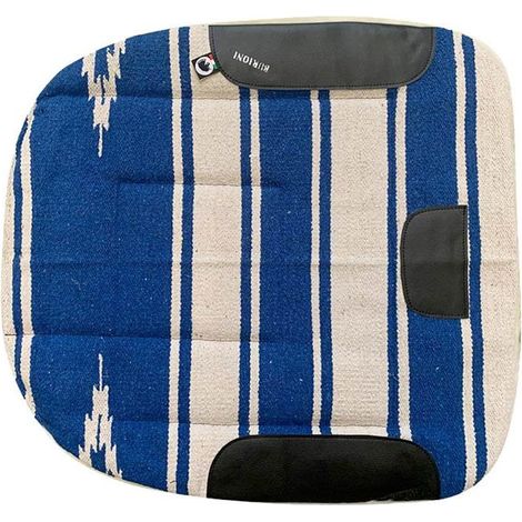 Bleu Noir Rn1-Lti - Extérieur de la selle tonneau rembourré, tissu Navajo ou bordure en laine synthétique polaire et renforts en cuir (1/2)