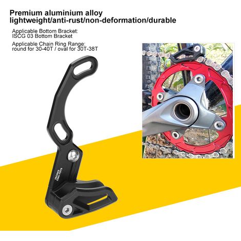 1 Guide-chaîne en alliage d'aluminium, ultraléger, compatible ISCG 03, noir, pour vélo de montagne (1/5)