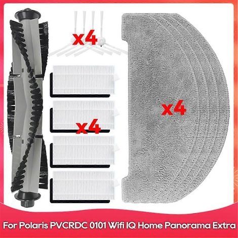 Pour Polaris PVCRDC 0101 Wifi IQ Home Panorama Brosse latérale supplémentaire à rouleau Filtre HEPA Robot Aspirateur C (1/5)