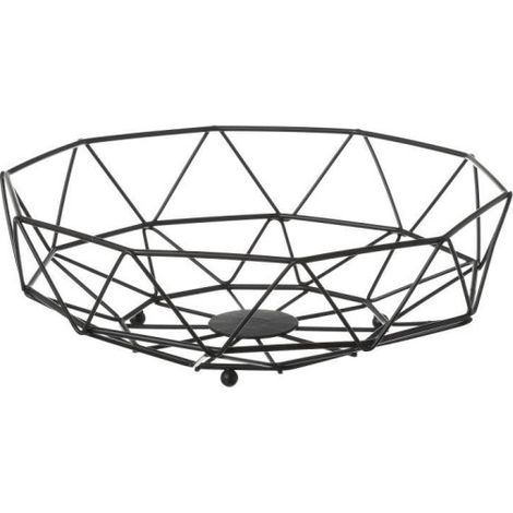 Corbeille à Fruits en Métal Noir Géométrique - D26.5cm (1/2)