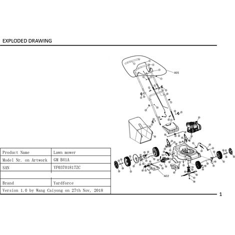 Câble de commande SP - 1002162001 pour GM B41A (1/2)