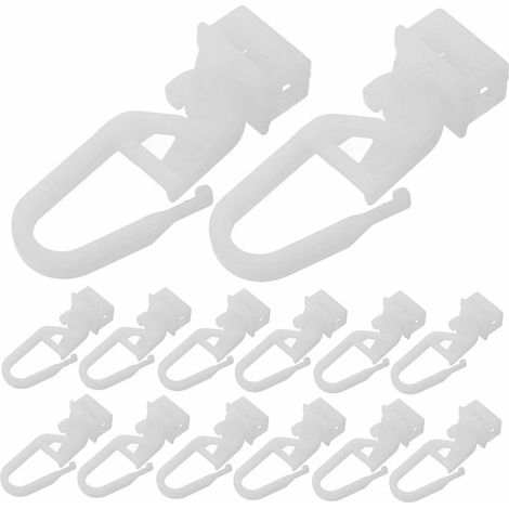 100 Pièces Glisseurs pour Rails de Rideaux - Crochets de Fixation Compatibles avec Canaux - pour Installation Facile et Rapide sur la Plupart des Systèmes de Rails de Rideaux