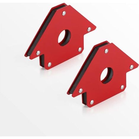 2pcs Positionneur de Soudage Magnétique Force de Traction 11KG, Angles Aimantés 45°, 90°, 135°, Équerre Aimanté pour Soudure Rouge, Arrow Welding Magnet (1/5)