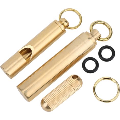 Lot étanche extérieur en laiton pour pilules, boîte de rangement avec couteau et sifflet, accessoires EDC mini. (1/5)