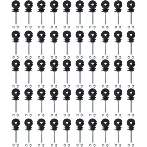 Lot De 50 Isolateurs De Clôture Électrique, Isolateur De Clôture Électrique À Visser Pour Élevage D'animaux, Accessoires De Système De Grille Tube Tétragone Tube Rond Tube De Fer D'angle (1/5)