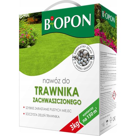 Fertilizante BOPON para céspedes con maleza. Gránulos Biopon 3 kg, 1 unidad.