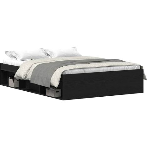 Maison Exclusive - Giroletto senza Materasso Rovere Nero 135x190 cm Truciolato
