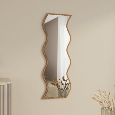 Espejo Metonoka, Forma Rectangular, Tipo de Pared, Estructura Transparente, 40x120h cm, Color Nogal Marrón (1/5)