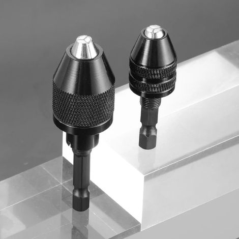 Mandrin de perceuse, tournevis sans clé, adaptateur pour visseuse à percussion, micro-moteur électrique, mini-mandrin de serrage, 1 adaptateur de foret à tige hexagonale (hexagonal 0,3—3,6 mm)