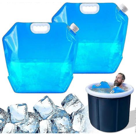 Lot de 2 sacs de bain glacés grande capacité pour baignoire, accessoires de bain froid pour sportifs, glacière portable pour bains de glace à domicile (1/4)