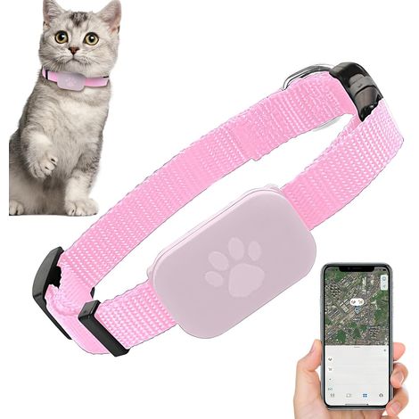 Collier De Suivis pour Chat, Chien, Animaux, sans Abonnement Mensuel, Collier GPS Réglable De 28 À 39 Cm avec Boucle De Sécurité, Compatible iOS Androïde (1/5)