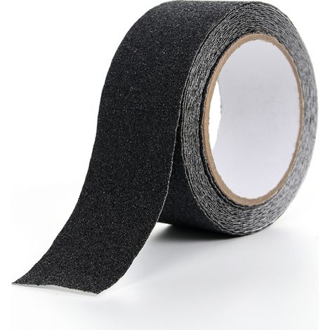 Ruban antidérapant, ruban de sécurité pour escaliers, lieux de travail et maisons, noir, 10 m x 5 cm (1/4)