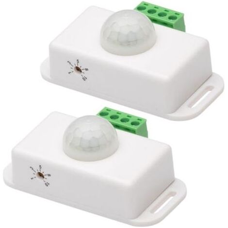2pièces Interrupteur Détecteur Mouvement Pir Avec Capteur Infrarouge Haute Sensibilité Pour Éclairage Led Intérieur Extérieur Minuterie Blanc Pour Escaliers Cuisine Couloirs (1/5)