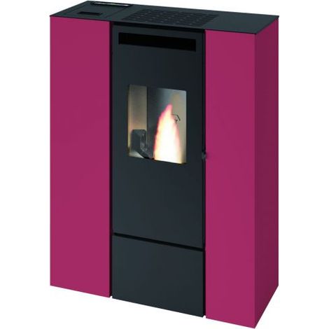 Punto Fuoco STUFA A PELLET CANALIZZATA PIA (SLIM) KW 11 CON TELECOMANDO Col. Rosso
