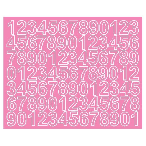 Numeri adesivi autoadesivi da 2,5 cm, rosa opachi