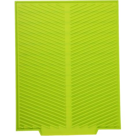Tapis Egouttoir Vaisselle, tapis de séchage de vaisselle extra large en silicone résistant à la chaleur, tapis d'égouttoir d'évier pour vaisselle de cuisine égouttoir universel(Vert)