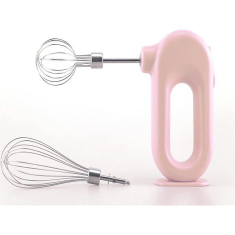 Kabelloser elektrischer Handmixer für den Hausgebrauch, tragbarer, per USB aufladbarer Schneebesen (rosa) (1/5)