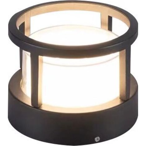 Pelouse Européenne Cylindrique Dia 17cm Lampe Sur Pied 12w Blanc Chaud Colonne Lumineuse Paysage Étanche Cour Pont Patio Pier Chemin Pilier Lumière Villa Pathway Led Grassland Étage Lumières