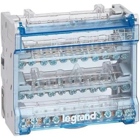 Legrand Modularer Verteiler 4 Pole grau 125A