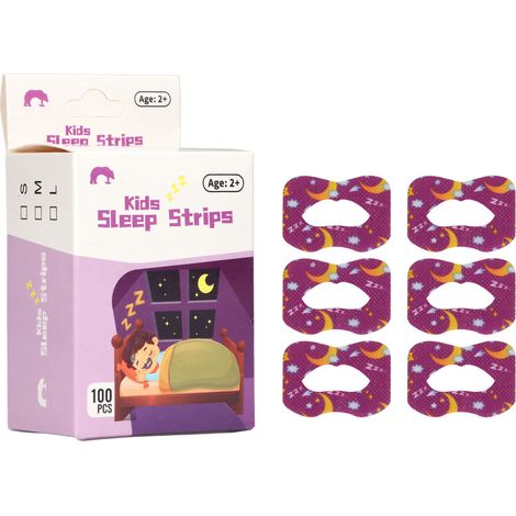 Bandeau buccal anti-ronflement pour enfants, forme bouche, 100 pièces violet M - Aide à la respiration nasale (1/5)