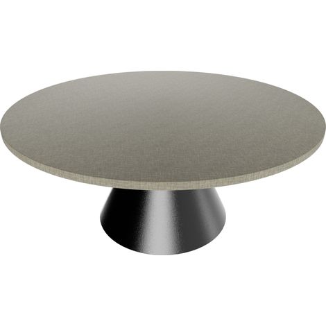 Artù Black - Mesa de comedor redonda 120 cm de madera laminada con base de cono de metal-Gris texturizado (1/5)